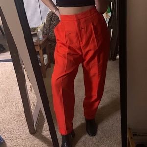 ASOS design shrunken dad suit pants in red
